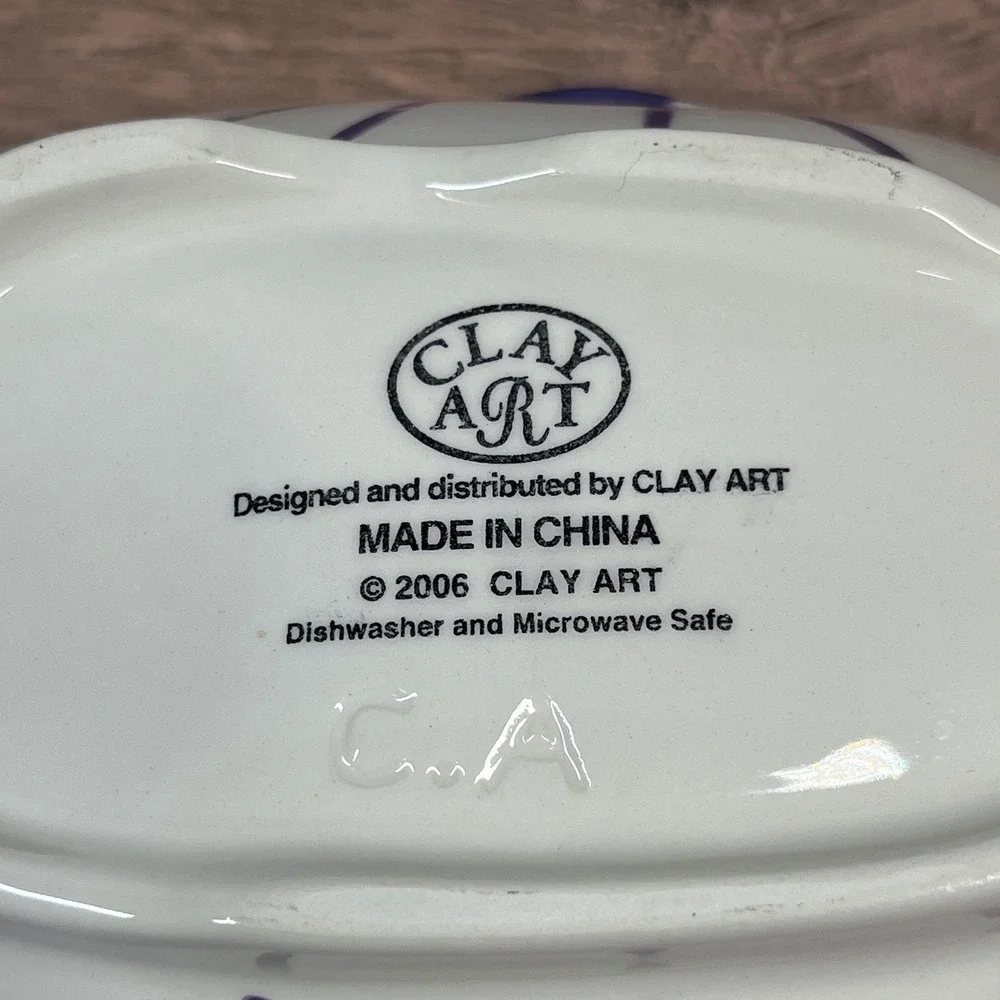 VTG Clay Art Baseball Cap 4pc Snack Bowls Multicolor Ceramic Sports Decor 2006